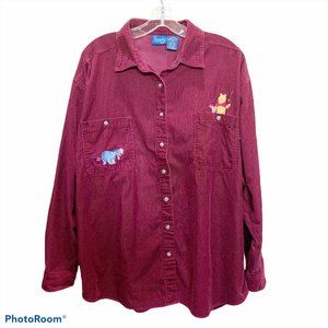 Vintage "Pooh" Corduroy Button Front Shirt